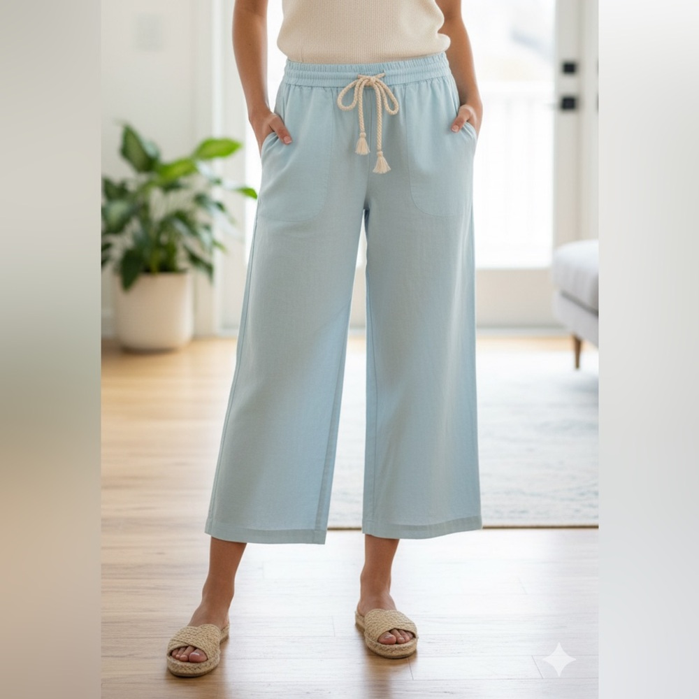 J. Crew Sky Blue Wide-Leg Pants